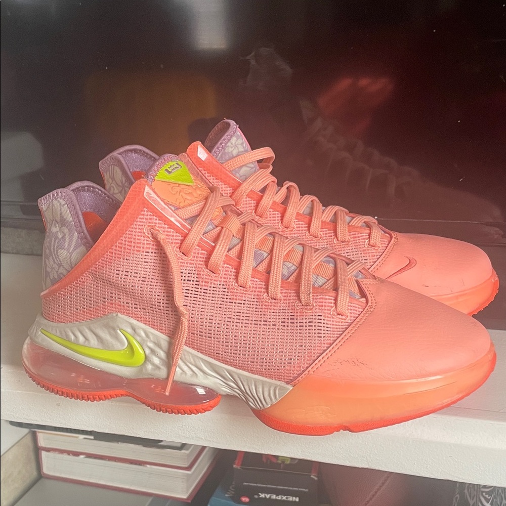 Nike Lebron 19 Hawaii Coral and Neon Green Sneakers